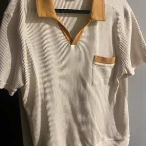 Stylish Cream and Tan Polo Shirt